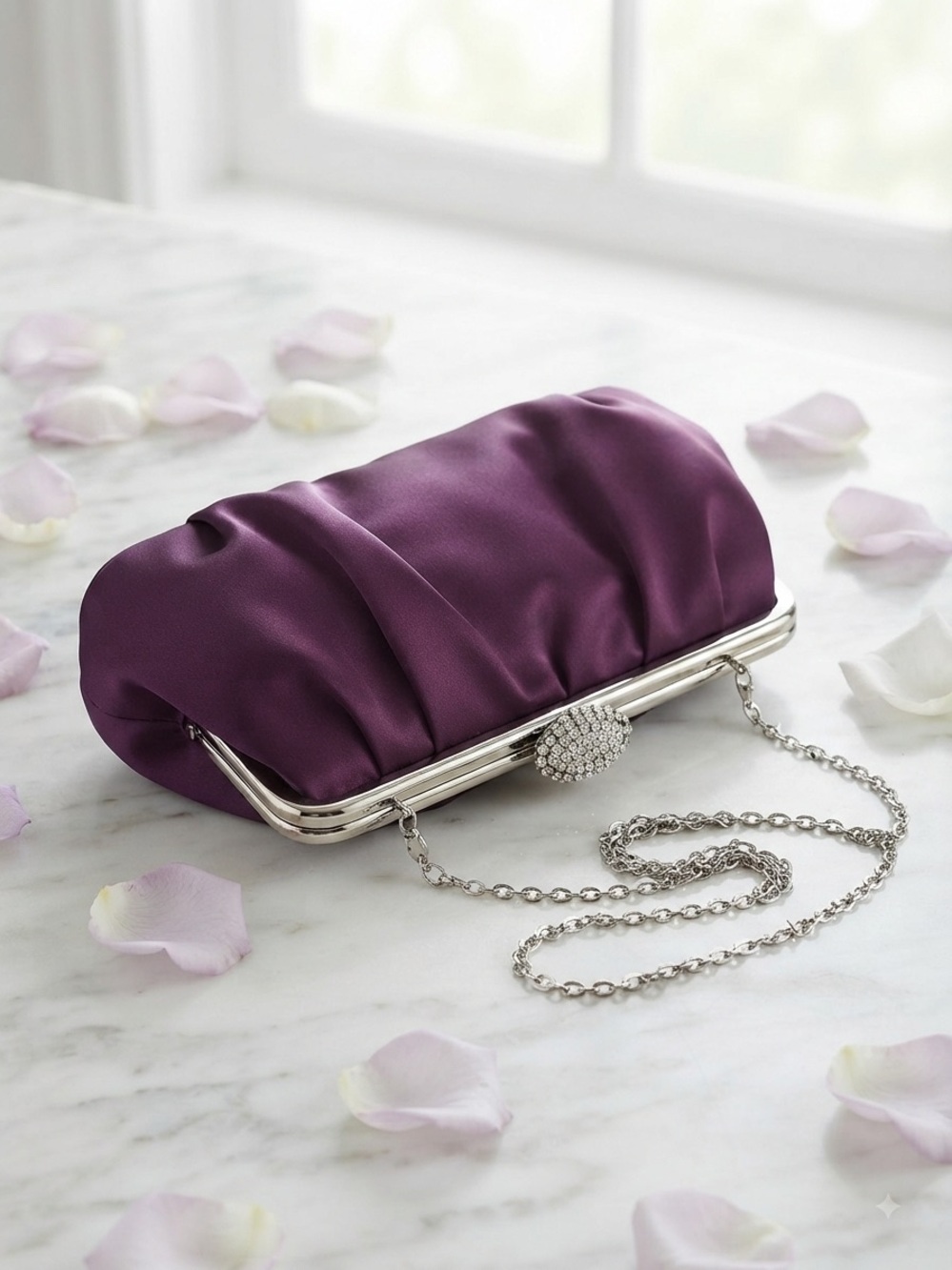 Melanie Lyne evening classic wedding guest purple clutch